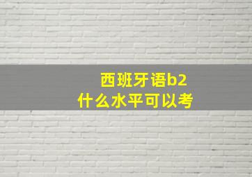 西班牙语b2什么水平可以考