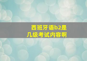 西班牙语b2是几级考试内容啊