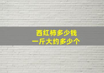 西红柿多少钱一斤大约多少个