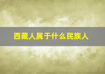 西藏人属于什么民族人