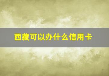 西藏可以办什么信用卡