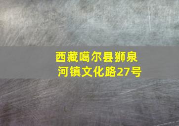 西藏噶尔县狮泉河镇文化路27号