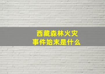 西藏森林火灾事件始末是什么