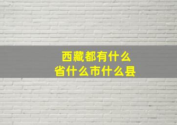 西藏都有什么省什么市什么县