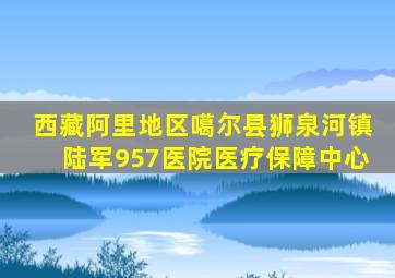 西藏阿里地区噶尔县狮泉河镇陆军957医院医疗保障中心