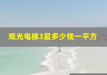 观光电梯3层多少钱一平方