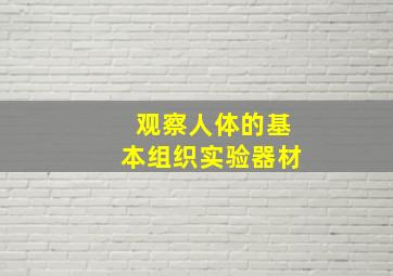 观察人体的基本组织实验器材