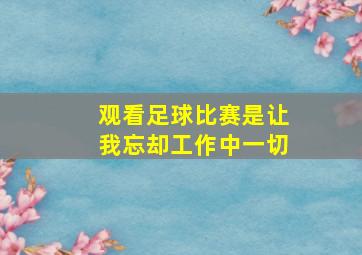 观看足球比赛是让我忘却工作中一切