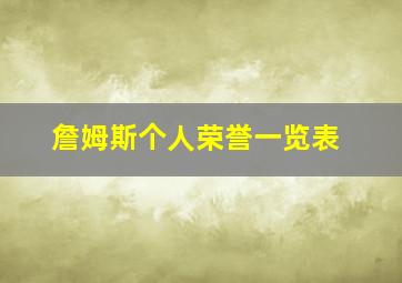 詹姆斯个人荣誉一览表