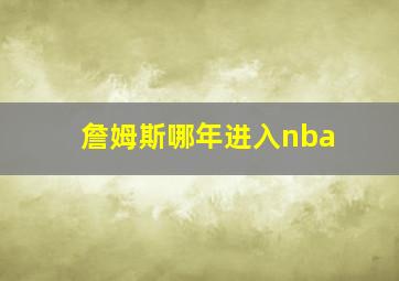 詹姆斯哪年进入nba