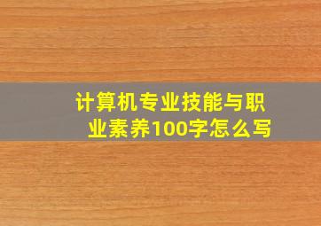 计算机专业技能与职业素养100字怎么写