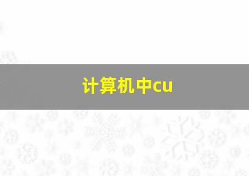 计算机中cu