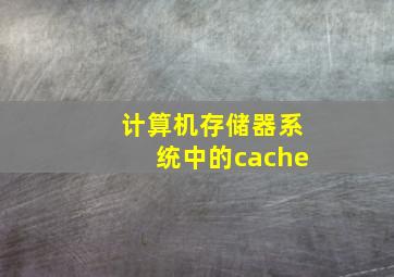 计算机存储器系统中的cache