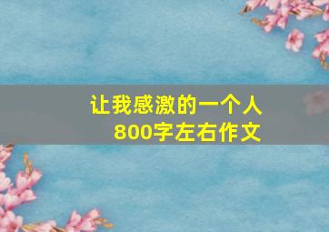 让我感激的一个人800字左右作文