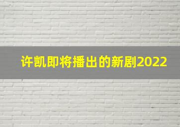 许凯即将播出的新剧2022