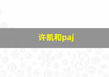 许凯和paj