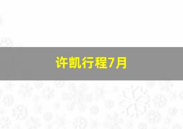 许凯行程7月