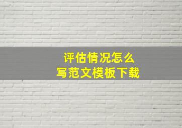 评估情况怎么写范文模板下载