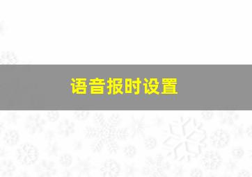 语音报时设置