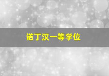 诺丁汉一等学位