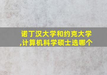 诺丁汉大学和约克大学,计算机科学硕士选哪个