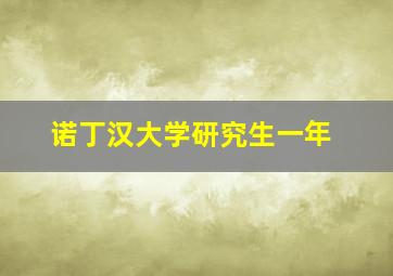 诺丁汉大学研究生一年