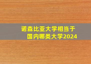 诺森比亚大学相当于国内哪类大学2024