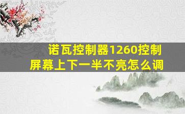 诺瓦控制器1260控制屏幕上下一半不亮怎么调