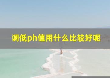 调低ph值用什么比较好呢