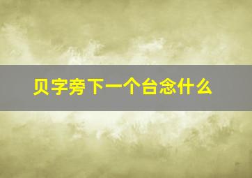 贝字旁下一个台念什么