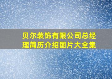 贝尔装饰有限公司总经理简历介绍图片大全集