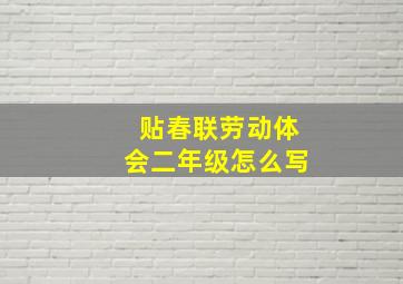 贴春联劳动体会二年级怎么写