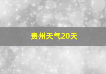 贵州天气20天