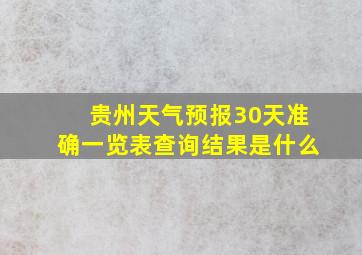 贵州天气预报30天准确一览表查询结果是什么