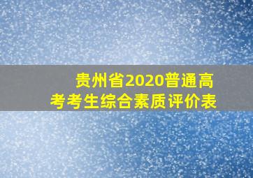 贵州省2020普通高考考生综合素质评价表