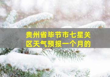 贵州省毕节市七星关区天气预报一个月的