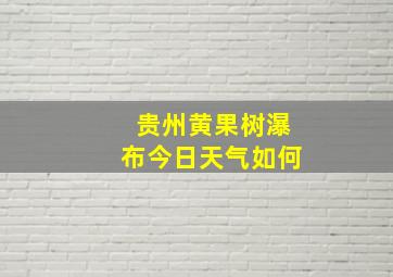 贵州黄果树瀑布今日天气如何