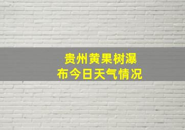 贵州黄果树瀑布今日天气情况