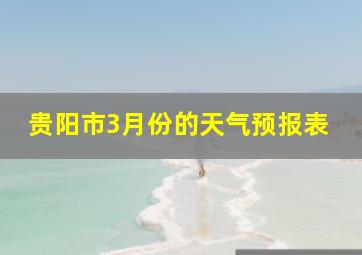 贵阳市3月份的天气预报表