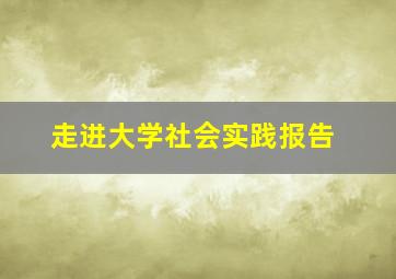 走进大学社会实践报告