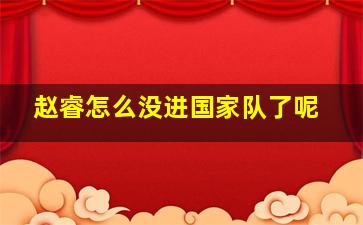 赵睿怎么没进国家队了呢