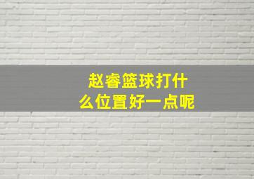 赵睿篮球打什么位置好一点呢