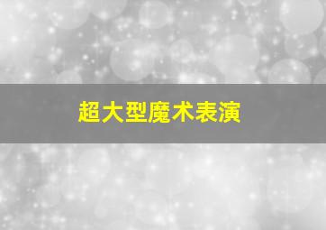 超大型魔术表演