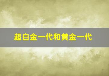 超白金一代和黄金一代