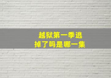 越狱第一季逃掉了吗是哪一集