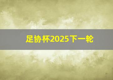 足协杯2025下一轮