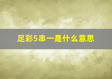 足彩5串一是什么意思