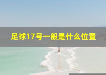 足球17号一般是什么位置