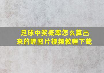 足球中奖概率怎么算出来的呢图片视频教程下载