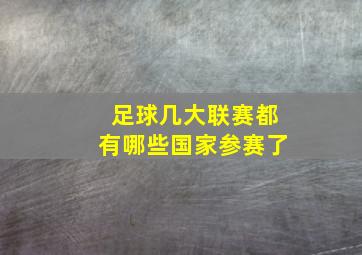 足球几大联赛都有哪些国家参赛了